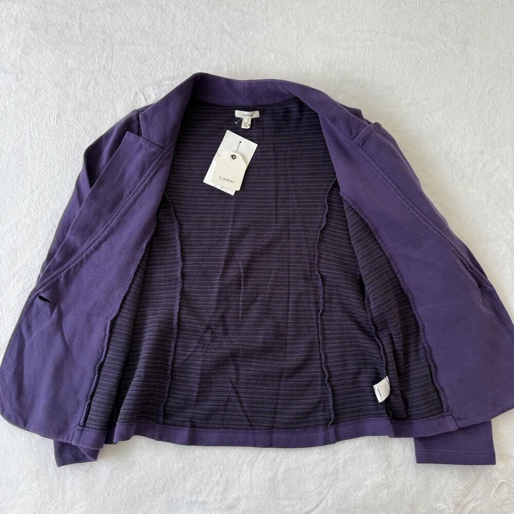 Caslon Knit Blazer Jacket Womens Medium Purple Cotton One Button Casual - Picture 10 of 10